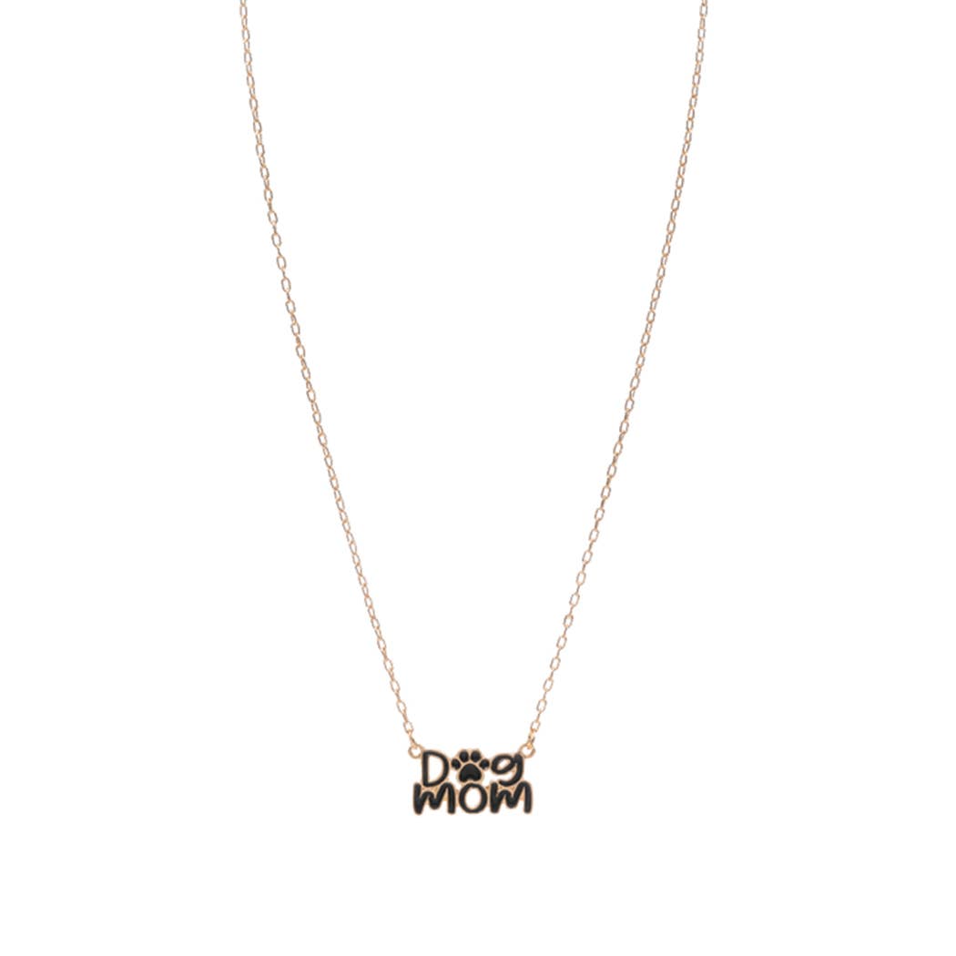 Fashion City - DOG MOM Enamel Charm Necklace