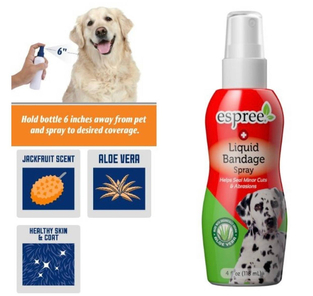 St. Louis Wholesale LLC - Espree Pet 4oz Liquid Spray Pet Bandage- Soothes Cut
