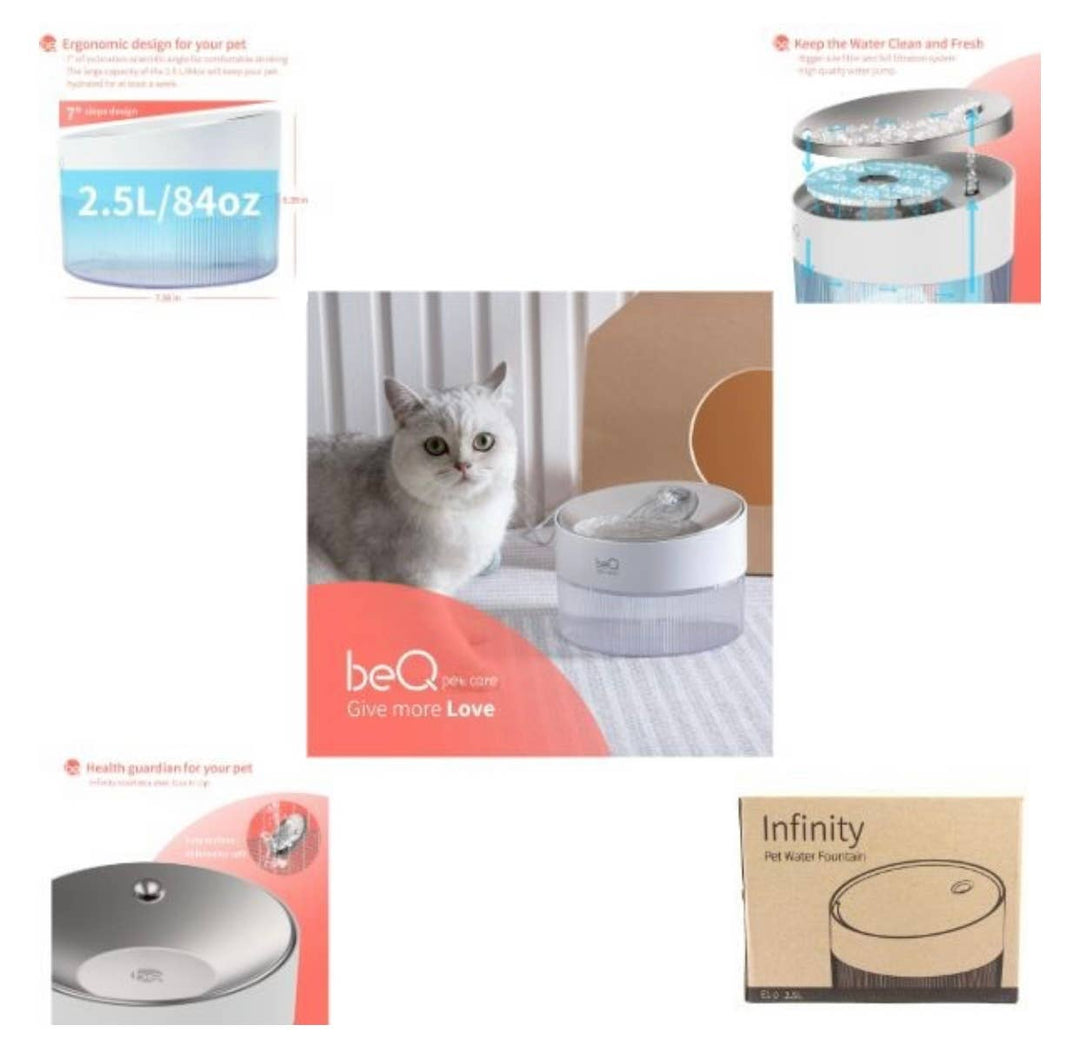 St. Louis Wholesale LLC - BEQ Pet Products- Automatic Infinity 84oz Stainless Steel