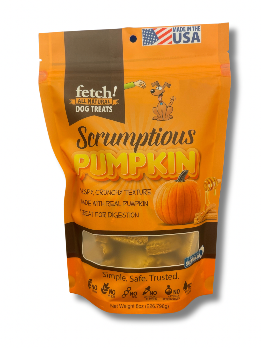 fetch! Dog Treats - Pumpkin and Honey Biscuits | Dog Treats | 8oz