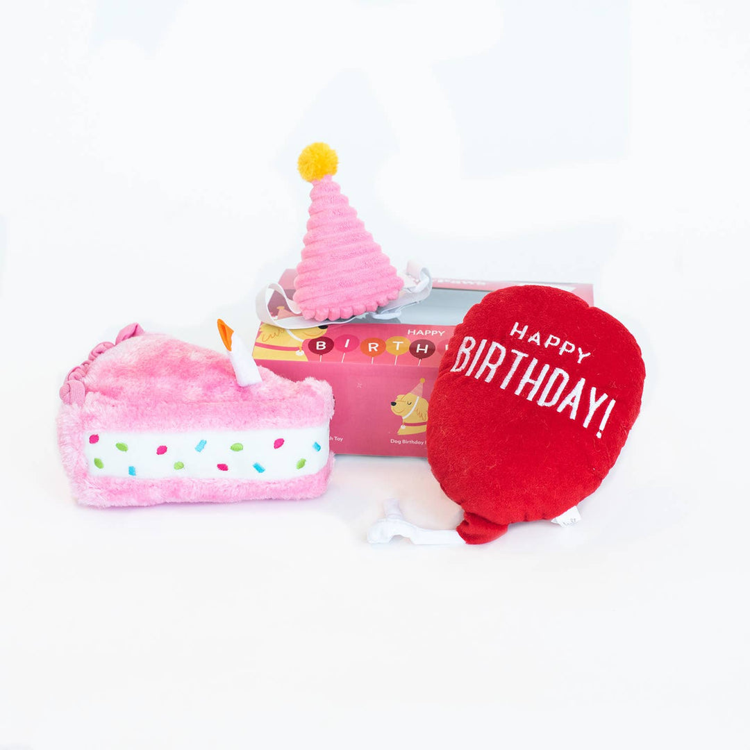 Pet Palette Distribution - ZippyPaws Birthday Box Pink 3pc