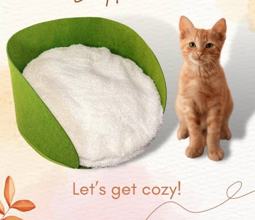 Frau Schnau - Round Felt Cat Bed