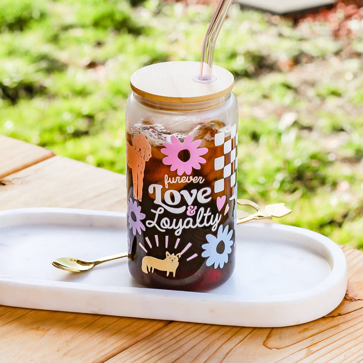 Bop Pop Pets - Furever Love & Loyalty Glass with Glass Straw