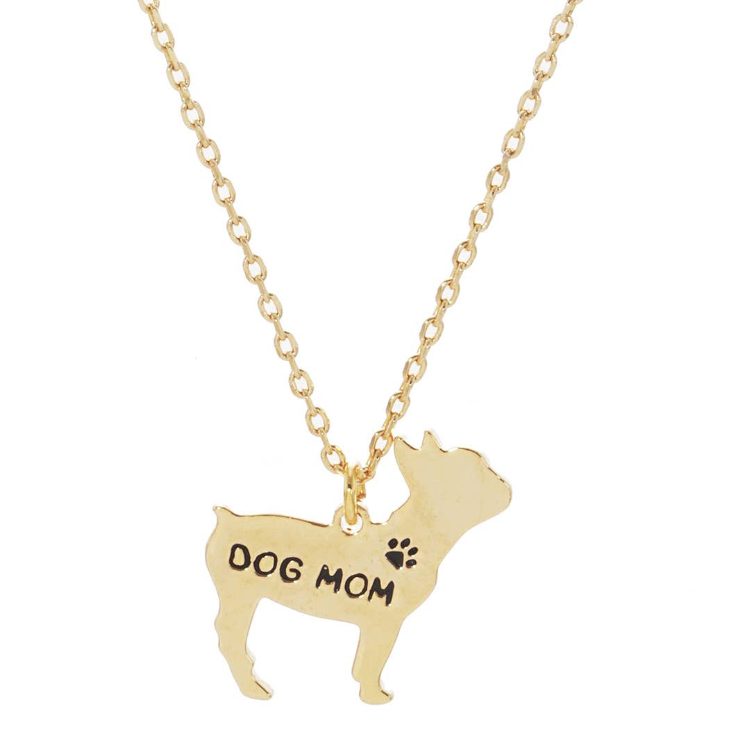 Fashion City - Gold-Dipped Dog Mom Necklace