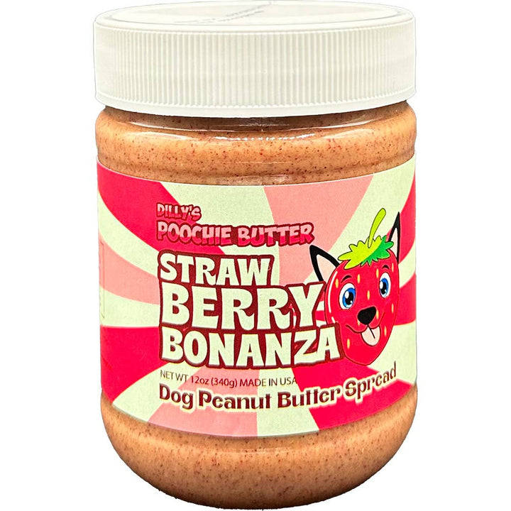 Poochie Butter - 12oz Strawberry Flavored Dog Peanut Butter Jar