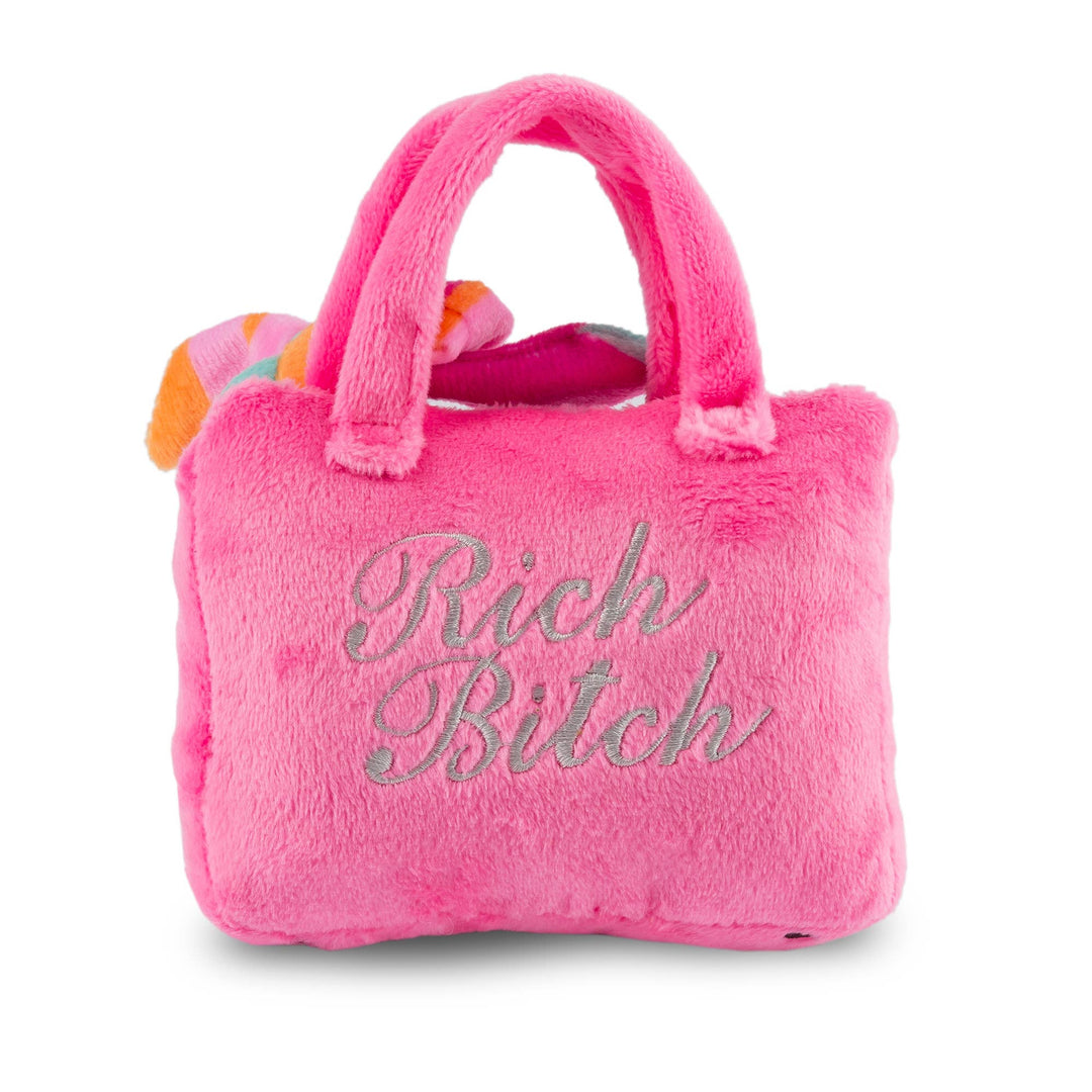Haute Diggity Dog - Barkin Bag -  *RICH BITCH* Pink w/ Scarf - SMALL SIZE - Dog Toy