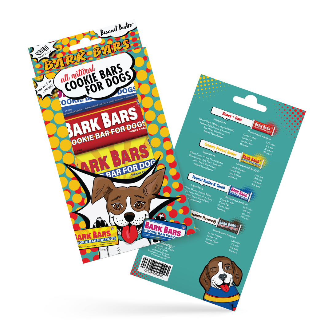 Pet Snax by Petknowledgy - Bark Bars - Assorted Flavors - 4 Pack