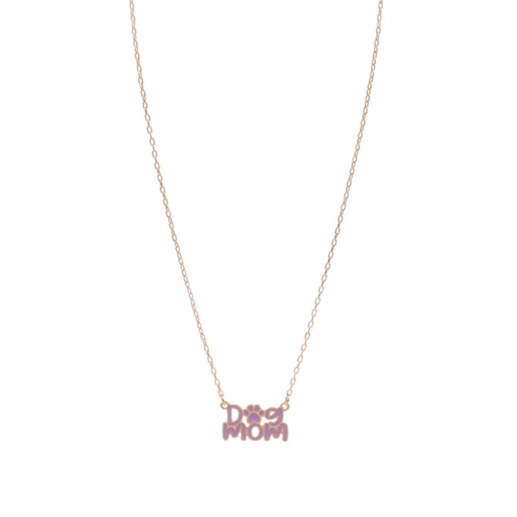 Fashion City - DOG MOM Enamel Charm Necklace