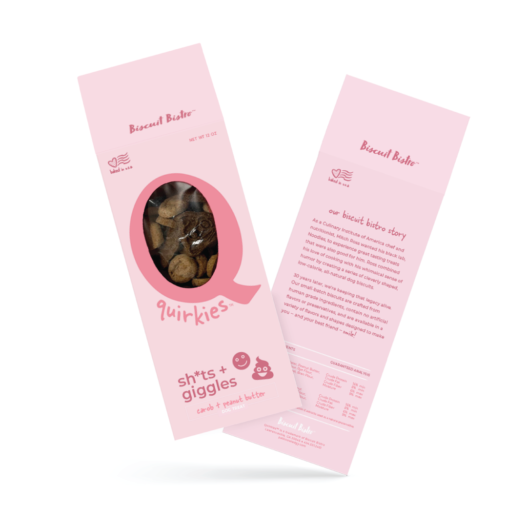 Pet Snax by Petknowledgy - Quirkies - Sh*ts and Giggles - Peanut Butter & Carob - 12 oz